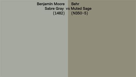 Benjamin Moore Sabre Gray 1482 Vs Behr Muted Sage N350 5 Side By