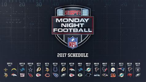 Printable Monday Night Football Schedule