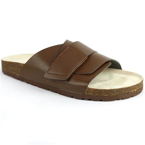 Double Layered Cookie Brown Cork Sandals Men