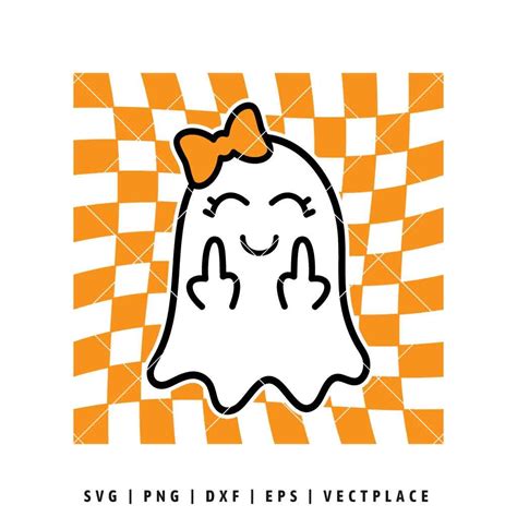 Checkered Ghost Middle Finger SVG Halloween SVG Vectplace