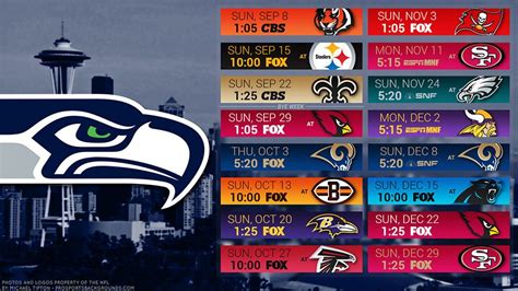 Seattle Seahawks Schedule Printable Nascar Schedule