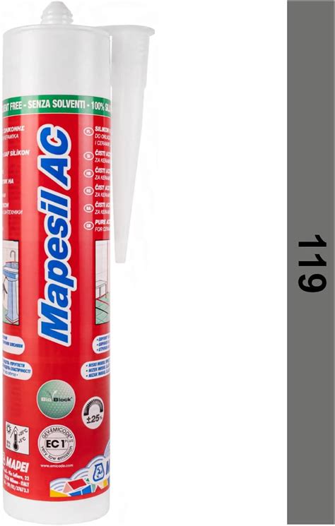 Mapesil AC Mould Resistant Silicone Sealant London Grey 119 London