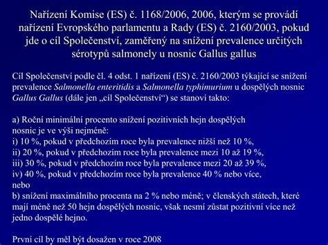 PPT Legislativní podklad programů pro tlumení výskytu salmonel