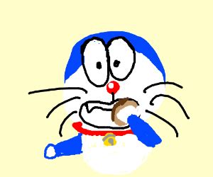 Doraemon eating dorayaki. - Drawception