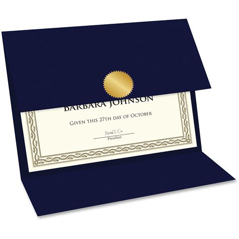 Geographics Geo47837 Double Fold Certificate Holder 5 Pack Navy