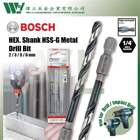 Bosch Impact Control Hss Twin Drill Bit Hex Shank Hss G Metal Drill Bit Mata Besi Mata Tebuk