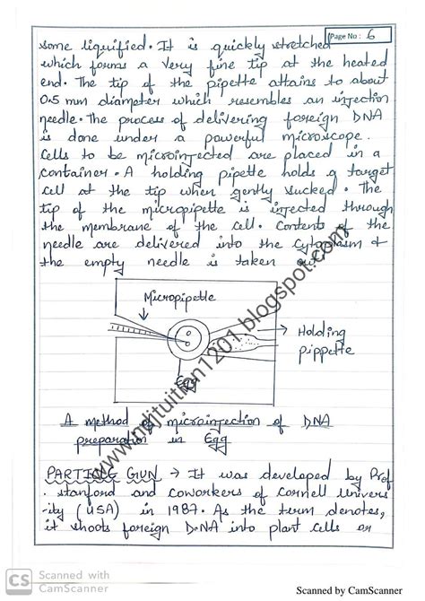 Biotechnology Principles And Process Handwritten Notes For Th Biology