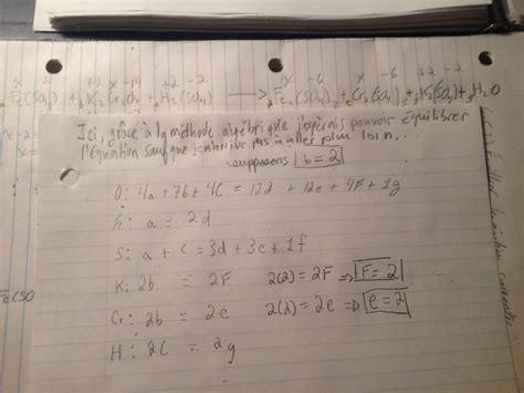 Equilibrer Equation Chimique 7