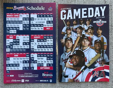 Atlanta Braves 2024 Magnetic Schedule and Opening Series Program ...