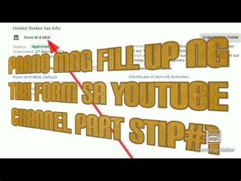 Paano Mag Fill Up Ng Tax Form Sa YouTube Channel Part 1 How To Fill Up