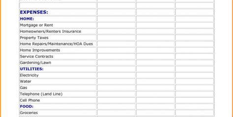 Hoa Budget Spreadsheet Printable Spreadshee Hoa Budget Spreadsheet