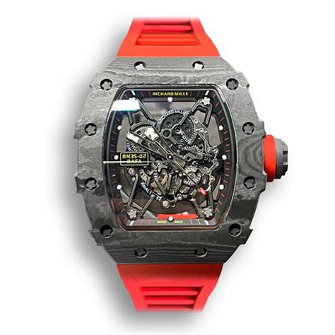 Replica Richard Mille RM35 02 KV Factory Carbon Fiber Red Strap