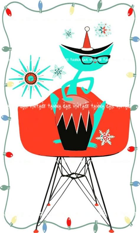 Mid Century Modern Christmas Card Download Atomic Age Style