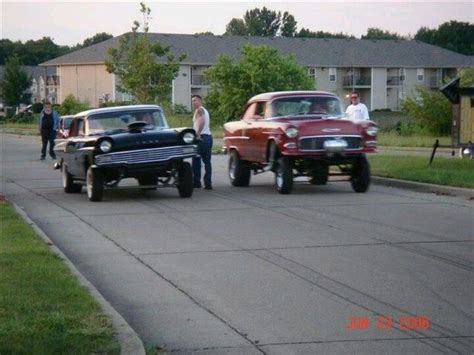 57 Chevy Drag Racing | 57 ford vs 55 Chevy Gasser drag race | Live Fast ...