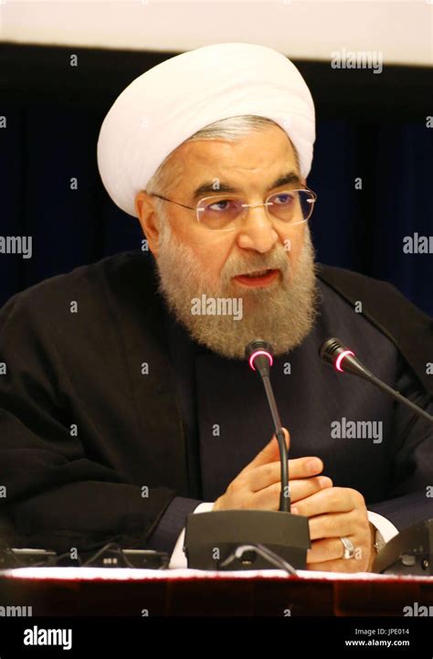 File Photo Taken In September 2016 Shows Iranian President Hassan Rouhani At A Press Conference