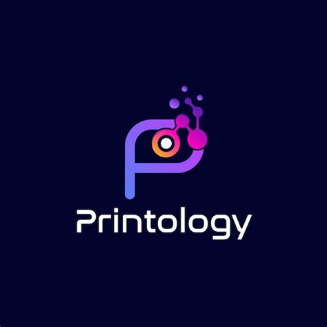 Desenho De Logotipo De Tecnologia P De Letras Coloridas Vetoriais