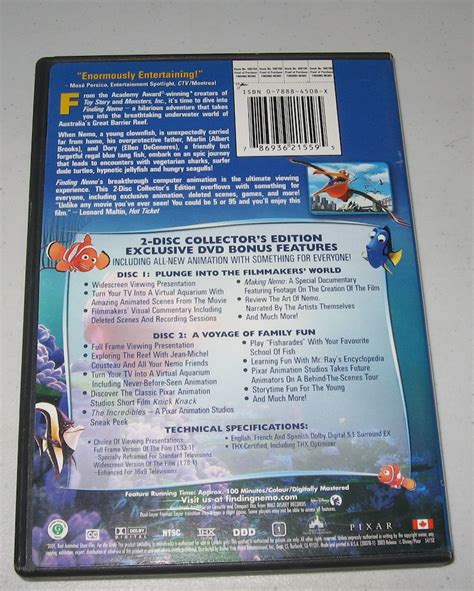 Finding Nemo 2 Disc Collectors Edition DVD 2001 - Etsy