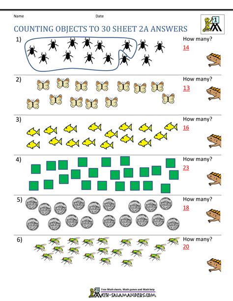 Printable Counting Worksheet Counting Up To