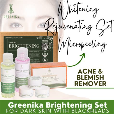 [ Skin Care Whitening Set With Micropeeling ] Greenika Brightening Set