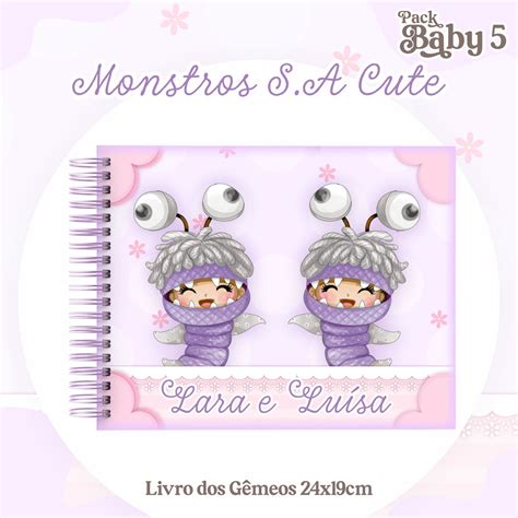 Arq Livro e Cadern do Bebê Monstros S a Cute E71 Elo7