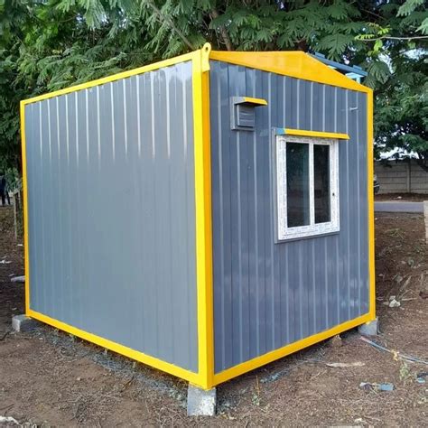 Rectangular Mild Steel Portable Security Cabin For Guard Room At Rs