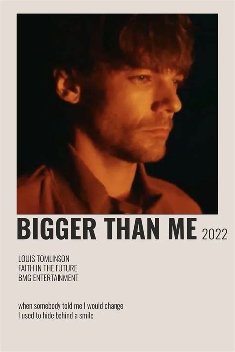 Bigger Than Me By Louis Tomlinson Louis Tomlinson Songs Louis