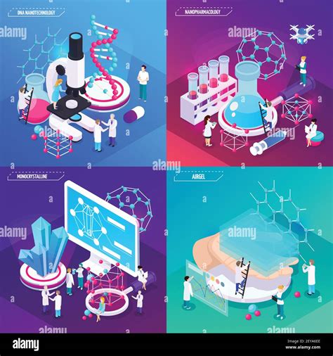 Nanotechnology X Design Concept Set Of Airgel Monocrystalline Dna