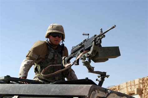 Us Marine Corps Usmc Lance Corporal Lcpl Steve Reyes Wearing Dark Glasses Weapons Company