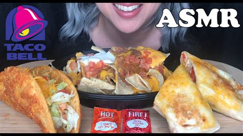 Asmr Taco Bell Toasted Cheddar Chalupa Grilled Cheese Burrito Nachos Eating Sounds Mukbang