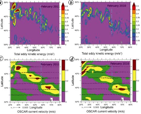 Eddy Kinetic Energy Eke Maps Over The Study Area During February A