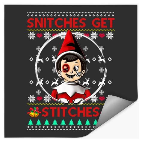 Funny Merry Christmas Snitches Get Stitches Elf Ug Sold By Mary M