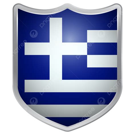 Forma De Escudo De Bandera Nacional De Grecia 3d Vector PNG Dia De La