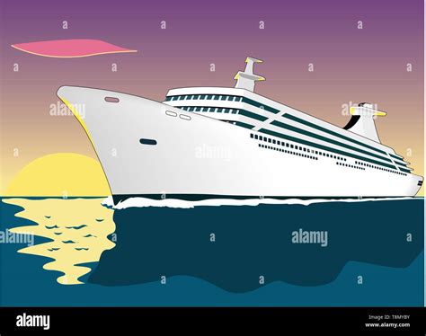 Cruise Ship Vector Illustration Stock Vector Image Art Alamy