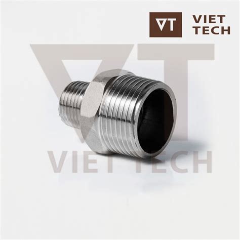 Kép thu ren inox 304 nối 2 đầu ren ngoài to nhỏ DN10 DN15 DN20 DN25