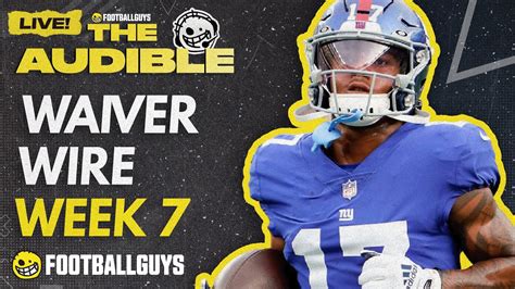 The Audible Week 7 Waiver Wire Show Fantasy Football 2022 Youtube