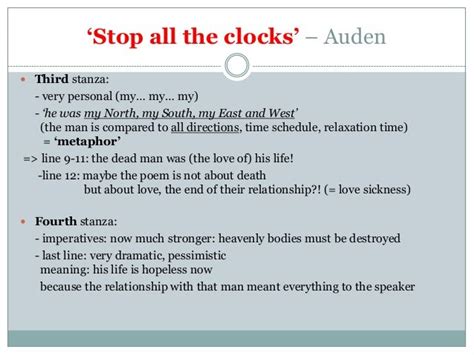 Stop all the clocks w.h. auden