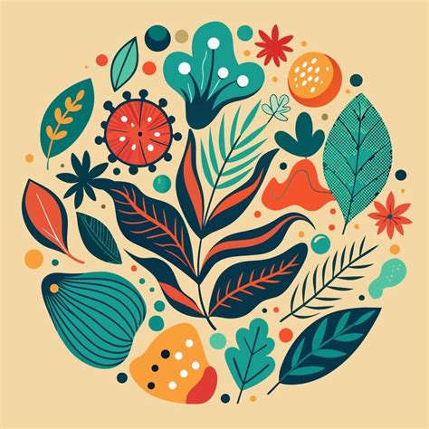 Premium Vector Abstract Organic Shapes And Botanical Elements