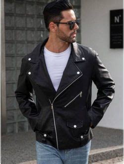 Buy Manfinity Emrg Men Zip Up Pu Leather Moto Jacket Online Topofstyle