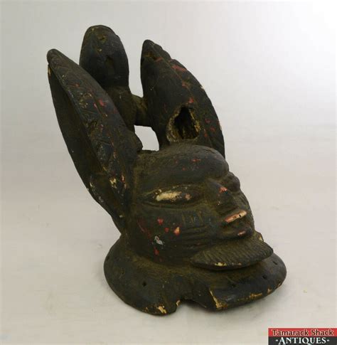 Old Hand Carved Wooden Yoruba Tribe Nigeria Ritual Dance Rabbit Lizard ...