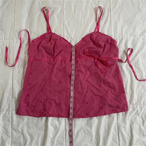 Vintage Hot Pink Spaghetti Strap Coquette Top Depop