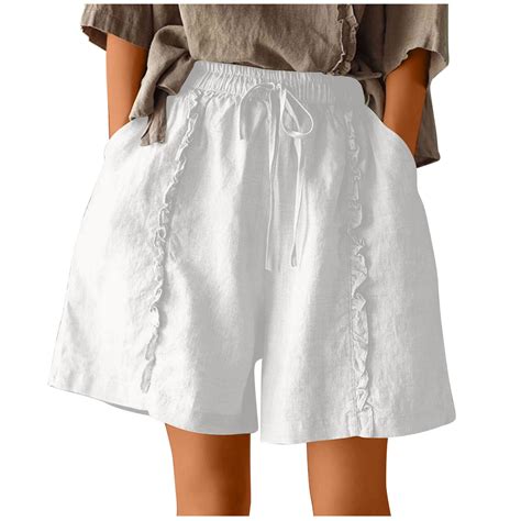 Lmnyox Wide Leg Shorts For Women Oversized Elastic High Waist Shorts Summer Loose Casual Cotton