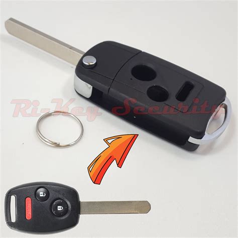 New Flip Key Modified Case Shell For Honda Remote Key Buttons Civic