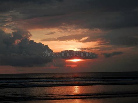 Sunset Kuta Beach Bali Indonesia Asia Stock Photo Image Of