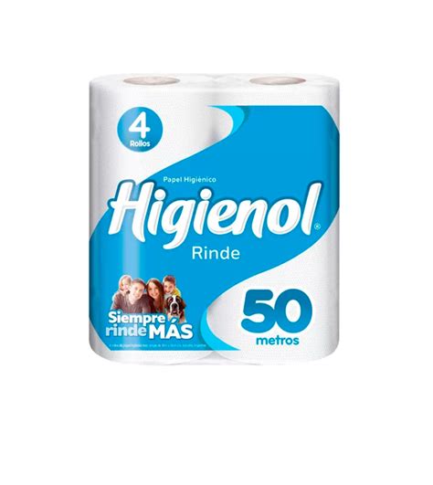 Papel Higiénico Higienol Hoja Simple X 50 Mts 4 Rollos