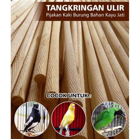 Jual Tangkringan Ulir Kayu Jati Cm Tangkringan Murai Kacer Kenari