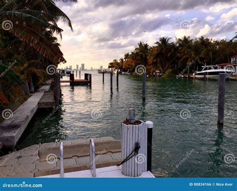 Sunset Island Miami beach stock photo. Image of island - 80834166