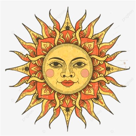 Vector Creative Sun With Beautiful Face, Illustration, Sun PNG ...