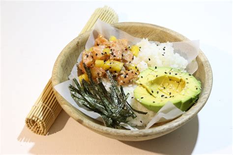 Sushi Bowl Au Saumon Mangue Et Avocat Nutrition Impact