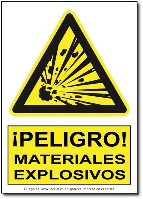 Cartel Peligro Materiales Explosivos Vinilo Adhesivo O Pvc