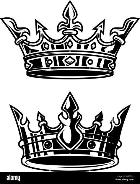 Illustration Of King Crown In Monochrome Style Design Element For Logo